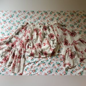 Off-Sleeve Flower Dress Shirt